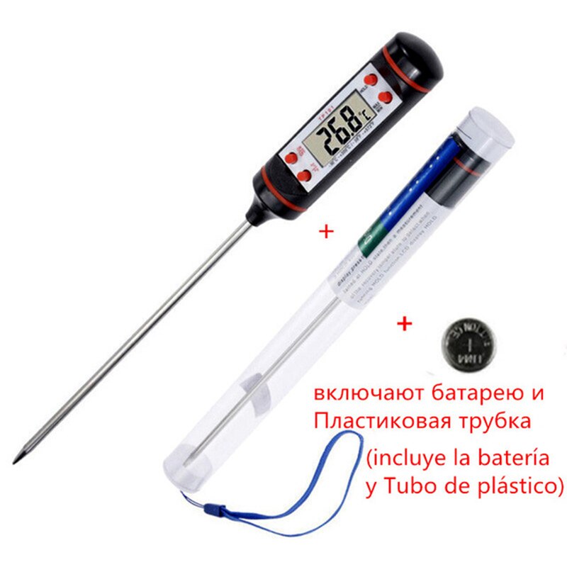 ! Kitchen Digital Bbq Food Thermometer Meat Cake Candy Fry Grill Dining Household Cooking Thermometer Gauges With Batte