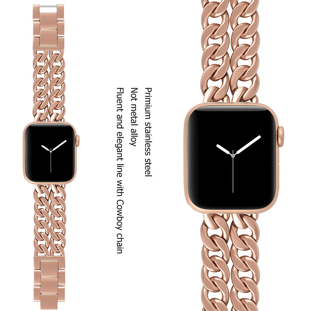 Rustfrit stål rem til apple watch 7 se 6 5 4 bånd 40mm 41 45 44mm bånd metal link armbånd rem til iwatch serie 3 38 42mm