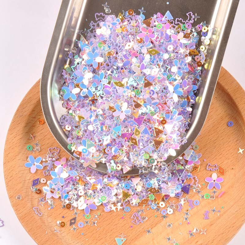 10g (ongeveer 1000 pcs) gemengde Shell Spangle Pailletten Paillette Stickers Naaien Voor DIY Gezicht Nail Art Decoraties CP2677: 4