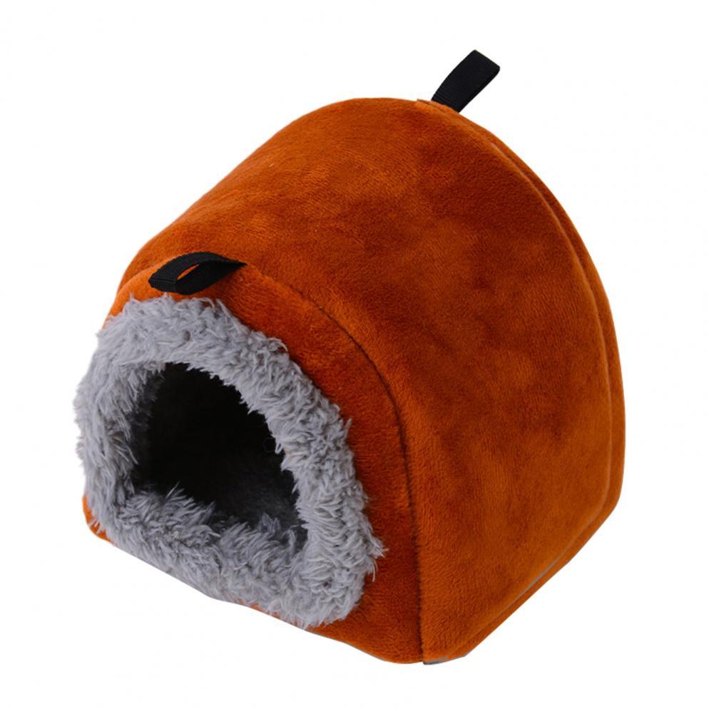 Small Animal Bed Thicken Plush Hamster Bed Non-sticky Hair Cute Hamster Guinea Pigs Bed House: Grey / L