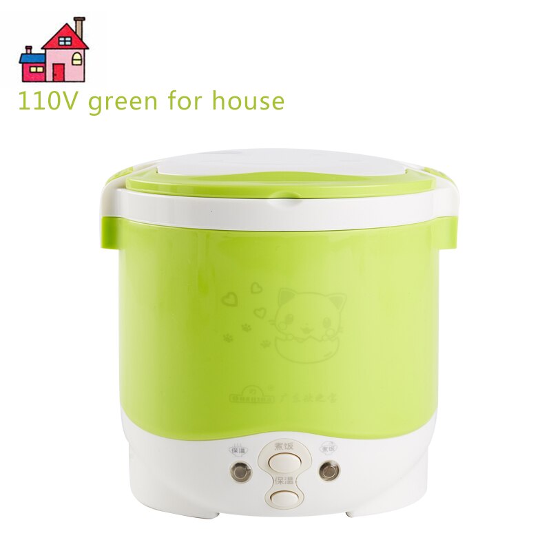 Cuiseur de riz 1l, utilisé dans la maison, 110v à 220v ou voiture 12v à 24v, suffisant pour deux personnes avec des Instructions en anglais