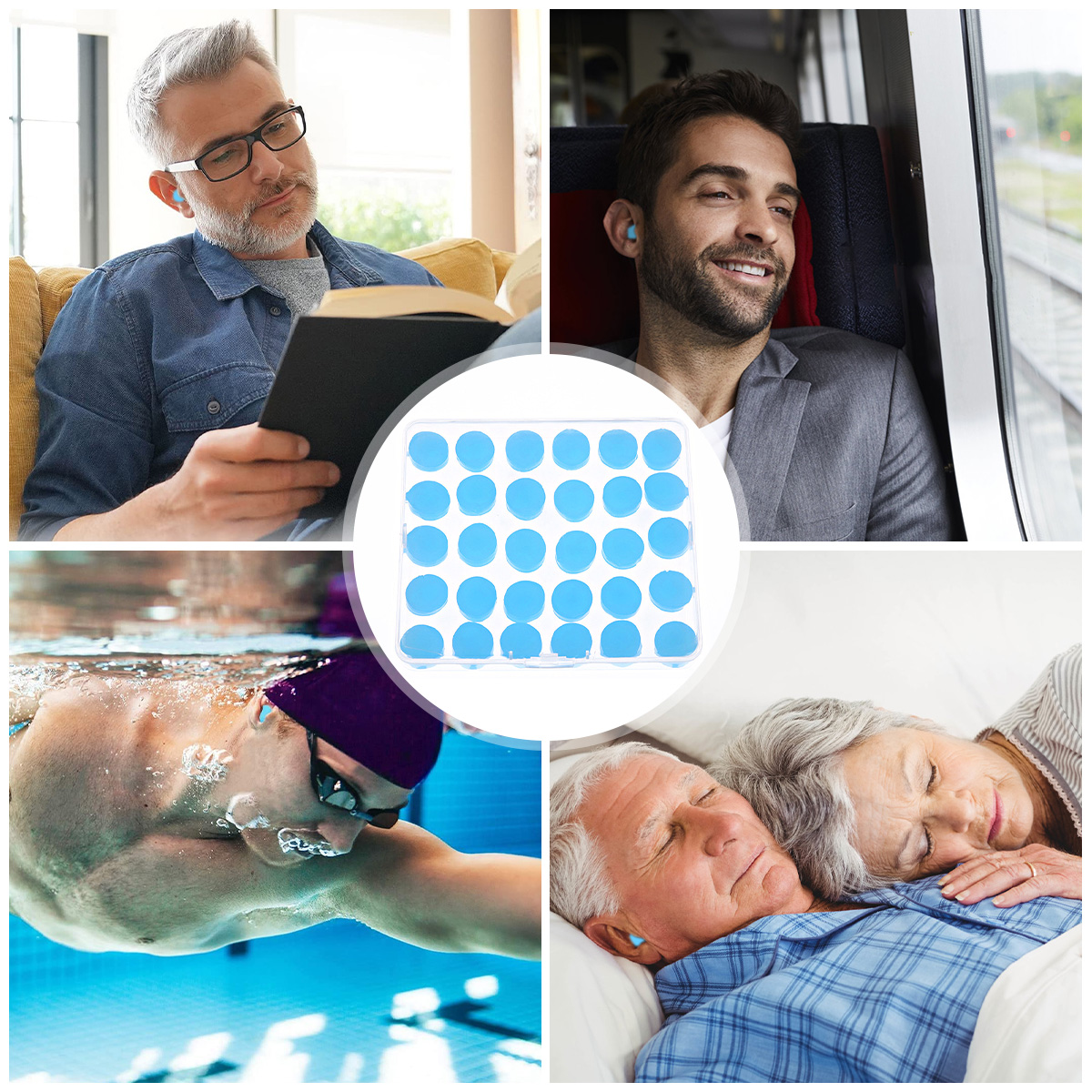 Bouchons d'oreille en Silicone réutilisables, 30/60 pièces, pour dormir, nager, voyage, travailler, étude, réduction du bruit, bouchon d'oreille Flexible