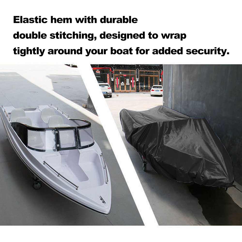 11-22FT 5 Size Available Boat Cover Anti-smashing Durable and Tear Proof Made of Heavy Duty Silver Reflective 300D Oxford Fabric