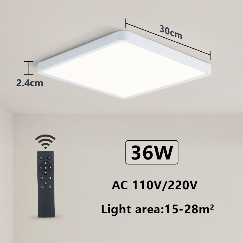 Marpou Tuya Smart Led Plafond Lamp Houtnerf App Voice Control Alexa/Google Afstandsbediening Vierkante Plafond Verlichting Living kamer: W-Remote control