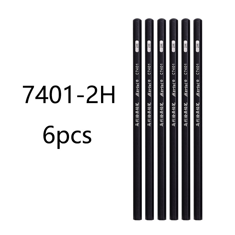 6/3 pcs Drawing Charcoal Pencil Painting 2H-8B 10B 12B Lead Level Honed 14B for Beginners Soft Neutral Hard: 6 pcs 7401-2H