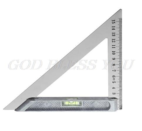 150mm 200mm trekant linjal 90 grader legering med perle horisontalt måleverktøy for trebearbeiding for skole, bygning, kontor: 15cm