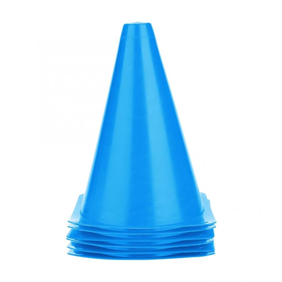 Cono de entrenamiento de fútbol de 18cm, Entrenamiento de fútbol, barreras de fútbol, marcador de plástico, accesorio, equipo de entrenamiento, 6 uds.: Azul