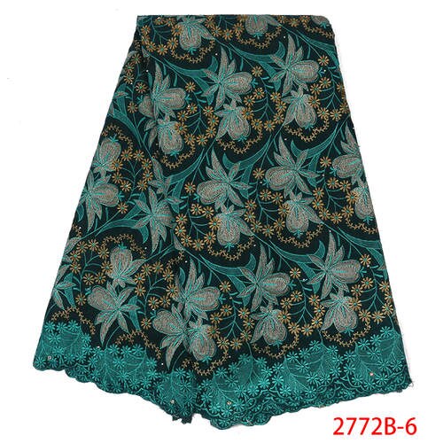 Swiss Voile Laces Nigerian Lace Fabric African Kano Cotton Lace for Women KS2772B-1