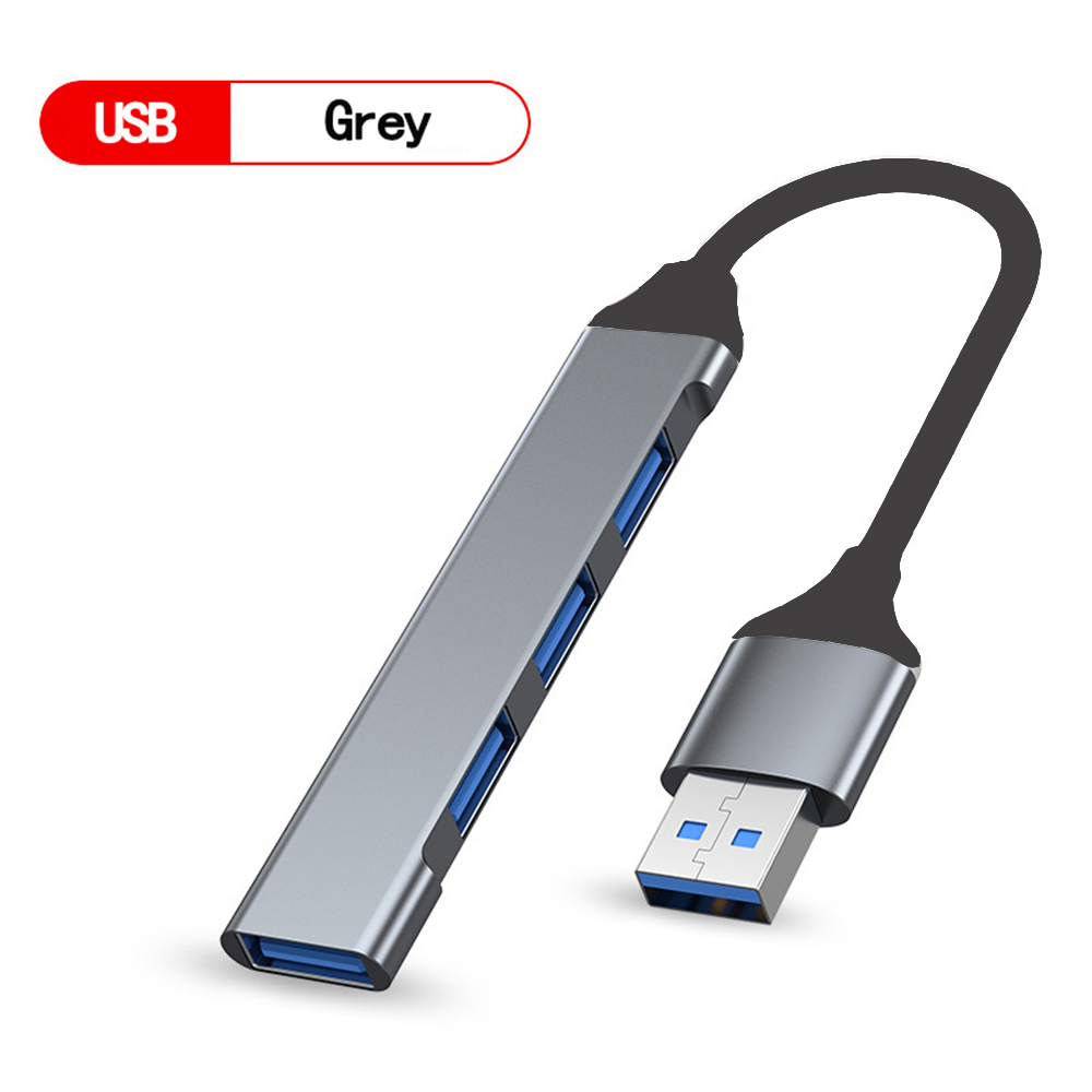 USB C HUB 3.0 typ C 3.1 3/4 Port Multi Splitter Adapter OTG USB dla Macbook Pro 13 15 Air Mi Pro HUAWEI PC akcesoria: Jasny Żółty