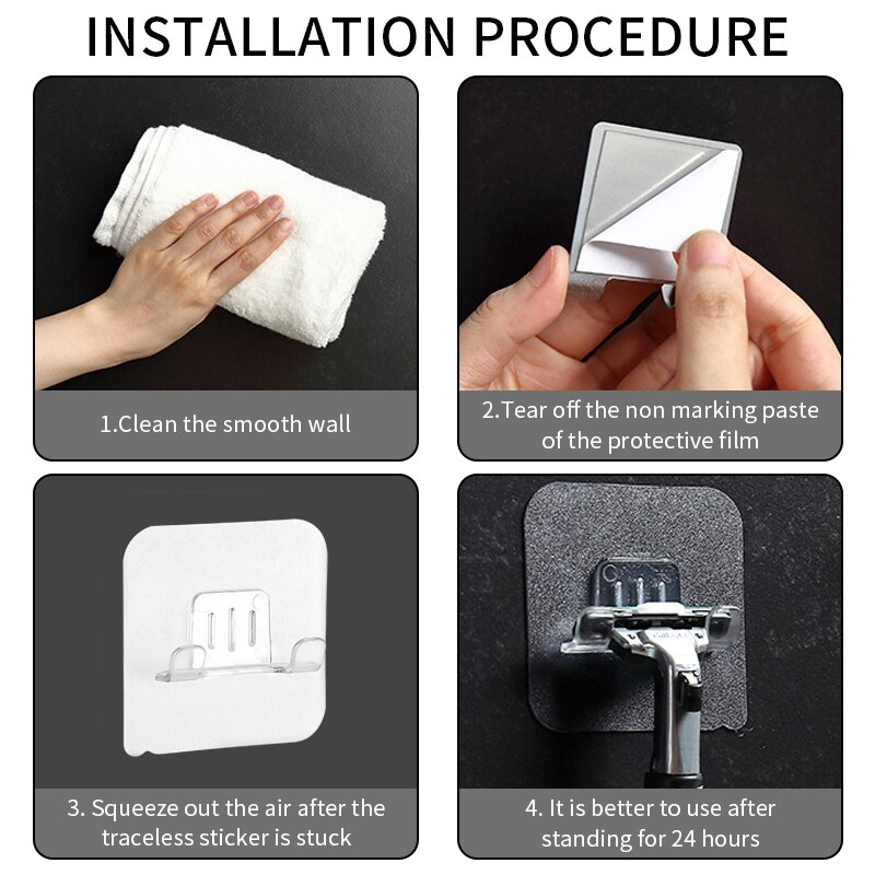 Transparent PVC Material Waterproof Razor Holder Wall Punch Free Man Shaver Storage Hook Kitchen Bathroom Organizer Accessories