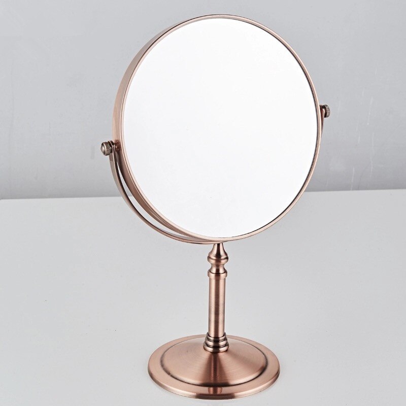 LIUYUE-miroir de maquillage , noir/Chrome en laiton, Style, 8 pouces, miroir de vanité, loupe de salle de bains rotative à 360 °