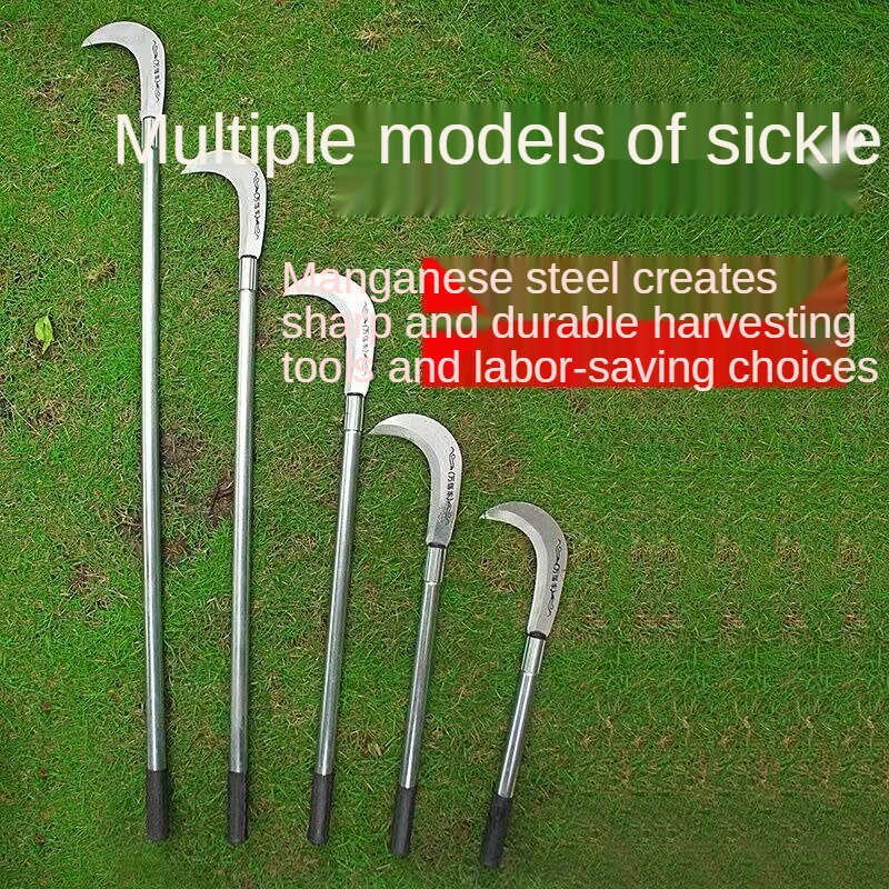 Multifunctional Harvesting Weeding Fishing Long-Handled Scythe Lawn Mower Chopping Hatchet Corn Outdoor Agricultural Tools