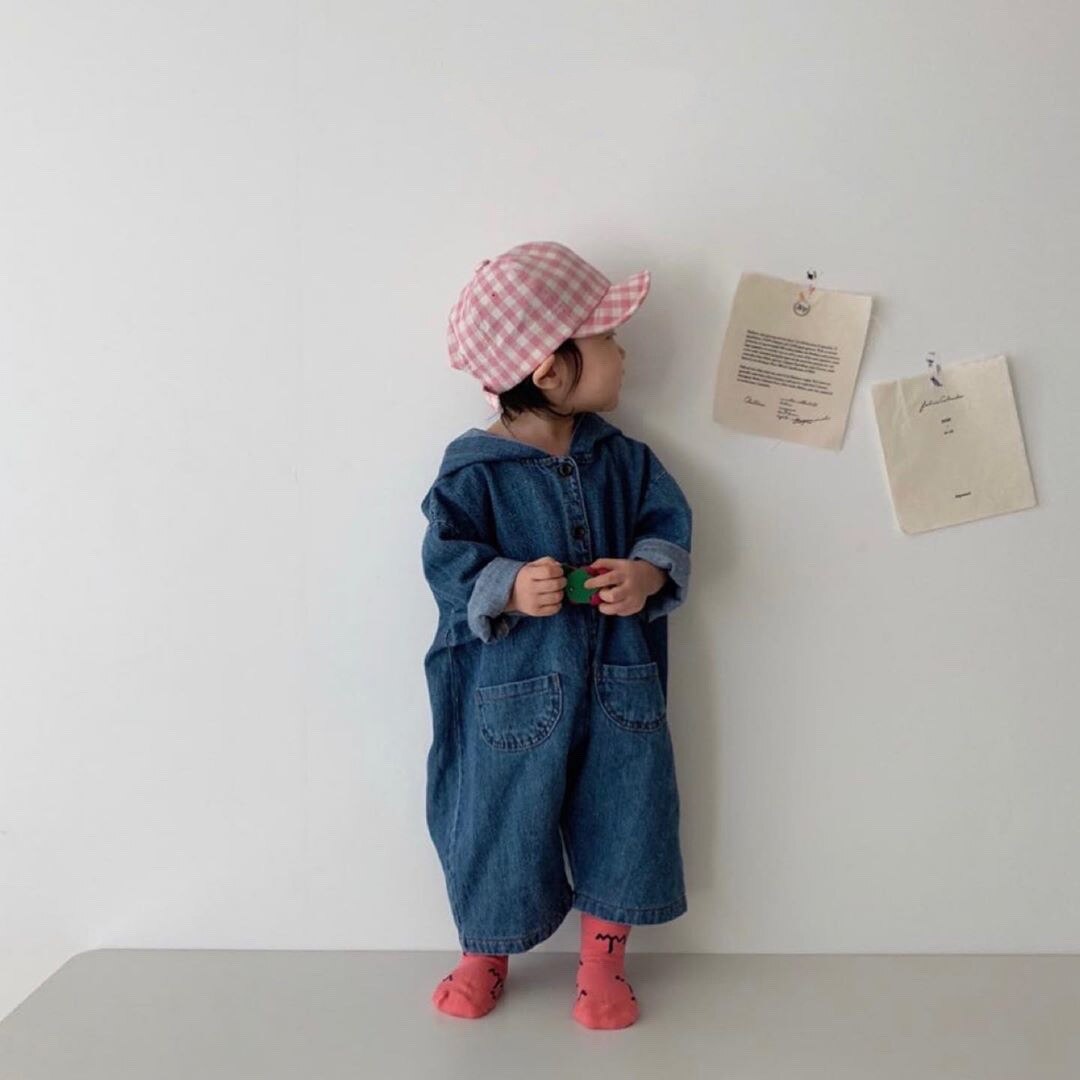 5459 bébé garçon à capuche Denim Outwear à manches longues une pièce vêtements à manches longues Denim vêtements 0-24M enfant en bas âge fille vêtements décontractés