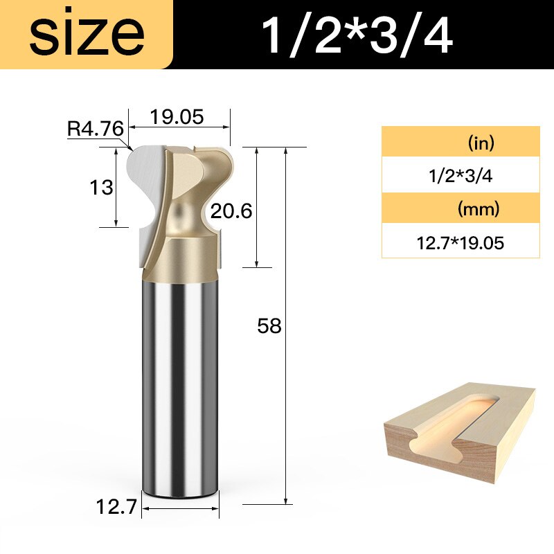 1pc Arc Nail Drawer Pull Router Bit Door Handle Slotting Milling Cutter Grade Woodworking Grooving CNC Bits: 34mm