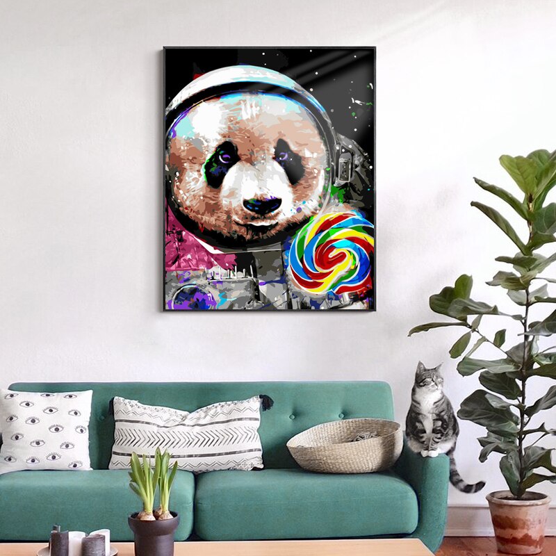 Måla efter siffror rådjur panda hund färglägga med siffror 3 stjärnor 24 färger bild för siffror: Va -2758 28 färger / 40 x 50cm diy ram