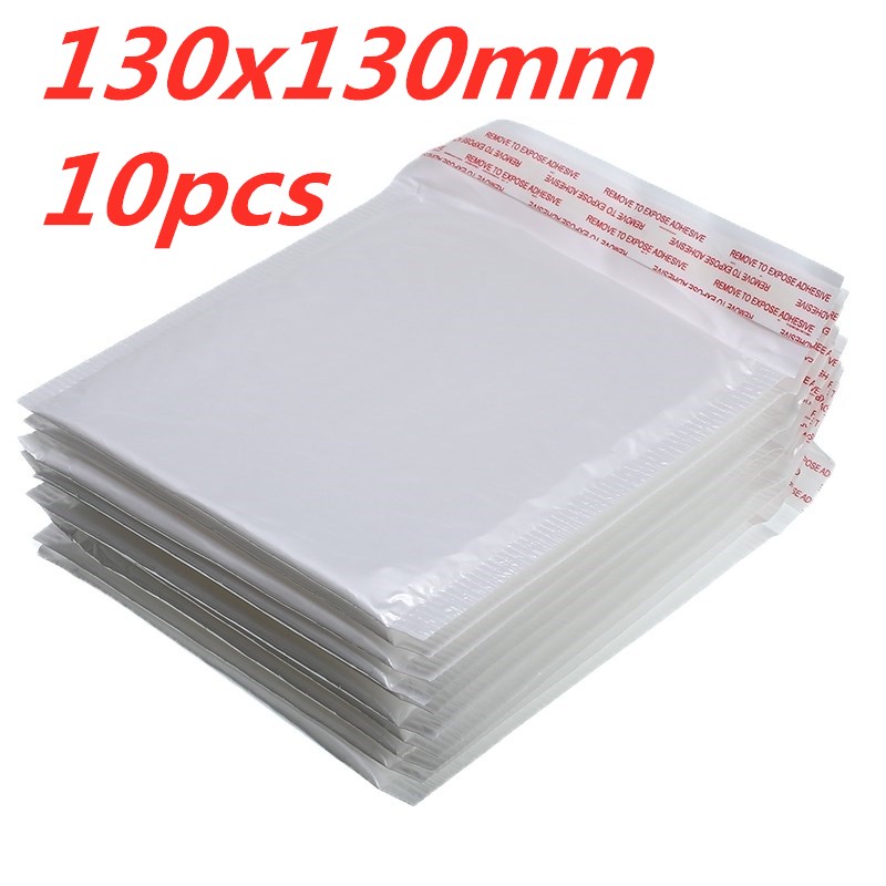 10 PCS/Lot White Foam Envelope Bag Different Specifications Mailers Padded Envelope With Bubble Mailing Bag: 130x130mm