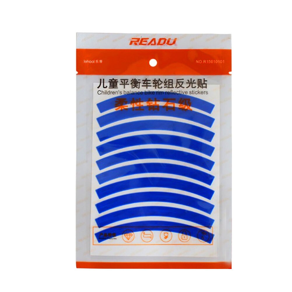 10 sztuk dziecięcy rowerek biegowy koła jasne taśma odblaskowa naklejki wystrój wioślarz akcesoria zewnętrzne: Niebieski