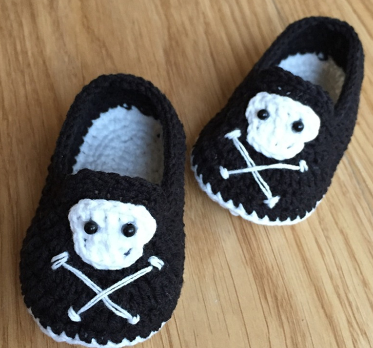 QYFLYXUE Handmade baby shoes, baby pictures of shoes, character skeleton model of shoes: black / 9 / 0-6 Months