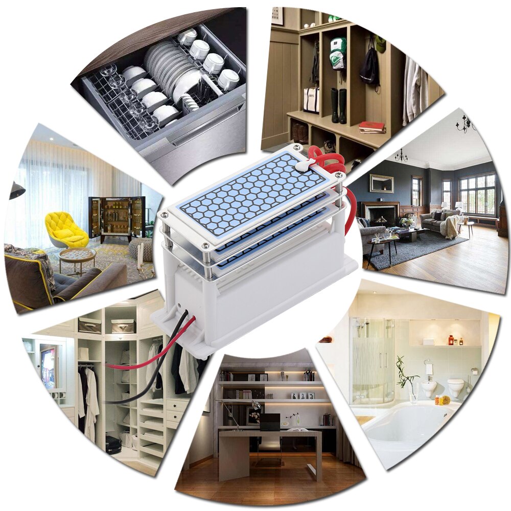 24g/h Ozone Generator Portable Ceramic Generator Air Purifier Two Ozone Tablets Machine Air Water Purifier Ozonizer 220V