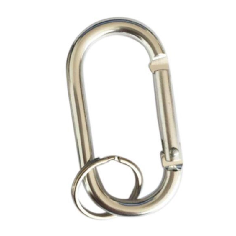 100Pcs Mini Silver Aluminum Spring Spring Buckle Spring Hook Keychain Outdoor Carabiner Runway Buckle: Default Title