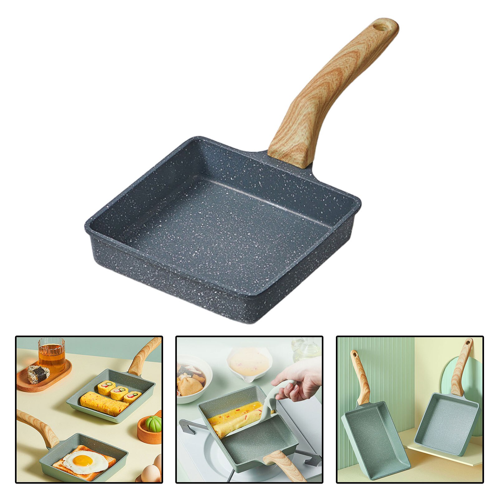 Sartén Tamagoyaki japonés sartén para tortilla no-stick sartén de huevo freír los huevos, Pan para la cocina Tamagoyaki sartén para tortilla