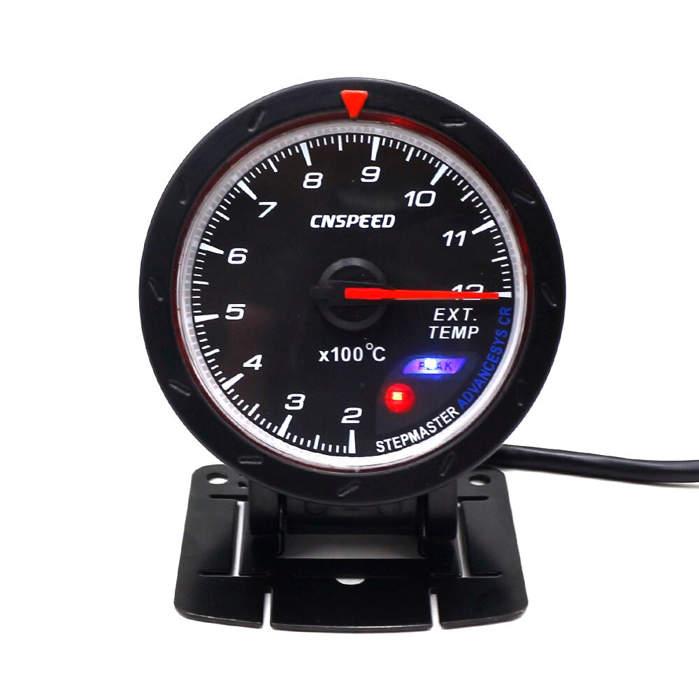 CNSPEED 60MM Auto Exhaust Gas Temp Gauge EGT EXT Temp Gauge Met Rood & Wit Licht gauge Auto Meter YC101418 + YC100211