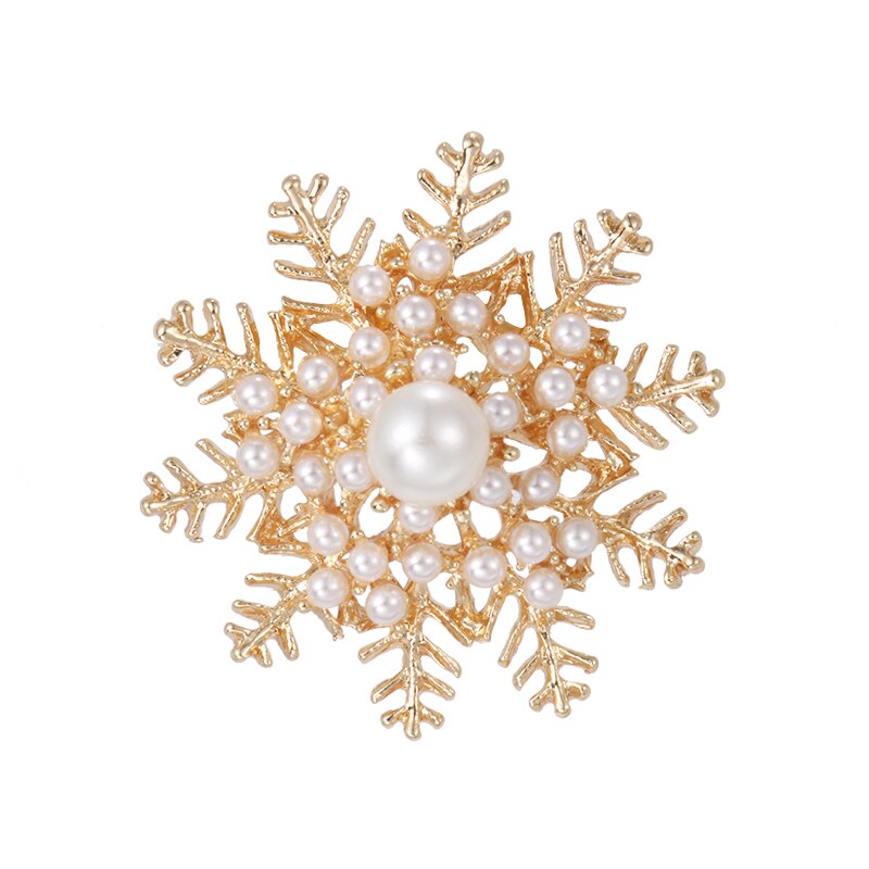Baiduqiandu gesimuleerde parel sneeuwvlok broche pins voor vrouwen in goud of zilver kleur xd8856