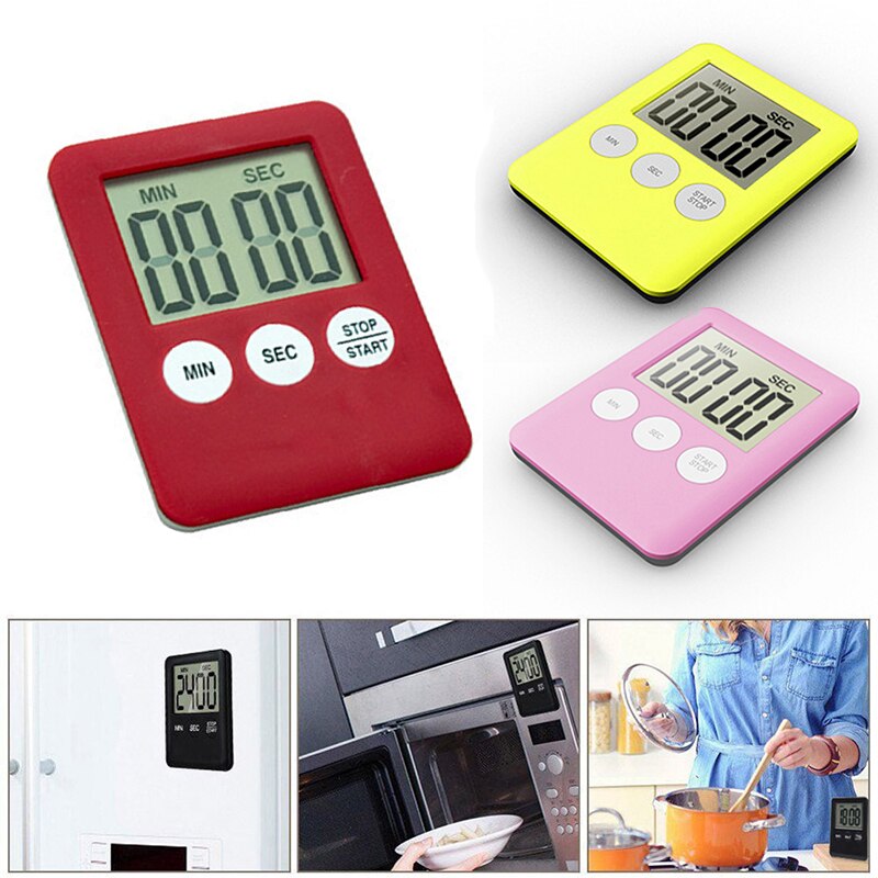 Magnetisk lcd digitalt display vandtæt badeværelse bruser timer vægur værktøj væg stativ alarm timer temperatur fugtighed bad