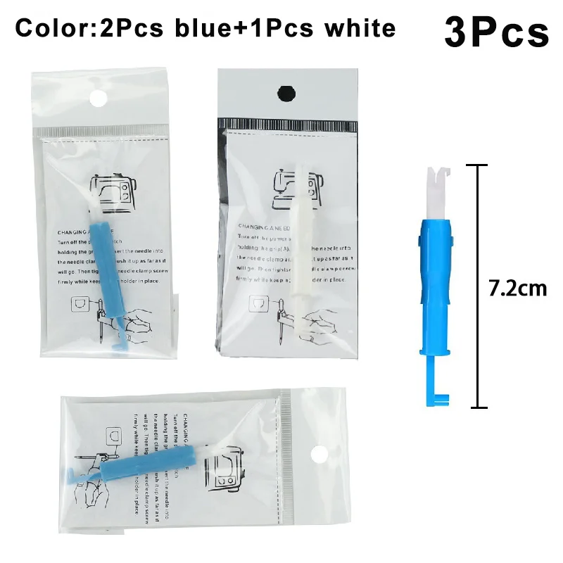 Enhebrador de agujas para máquina de coser, enhebrador automático de costura rápida, herramienta de inserción para máquina de coser, 1/3 Uds.: Gris oscuro