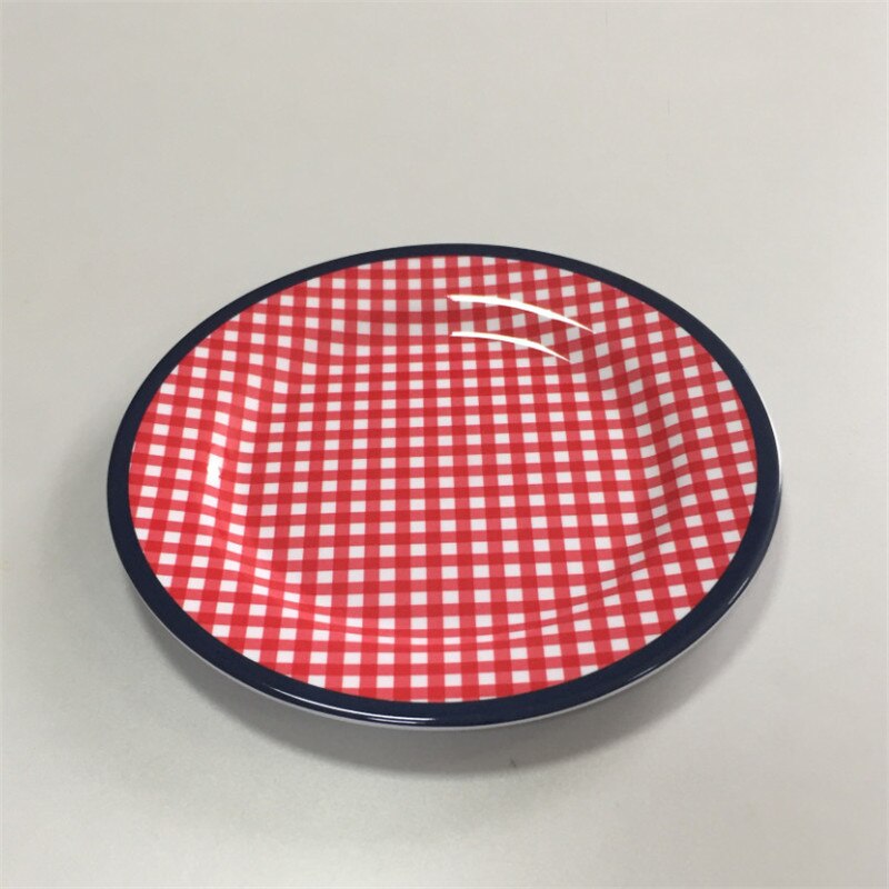 Assiette à fruits en mélamine 9 pouces, assiette à collation créative épaissie, plats à gâteau de Dessert, plateau à pâtisserie de Restaurant, vaisselle de cuisine: D