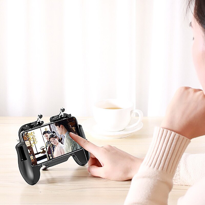 H5 Game Controller, Four-Finger Joystick with Fan, Mobile Game Handle with Radiator Fire Button