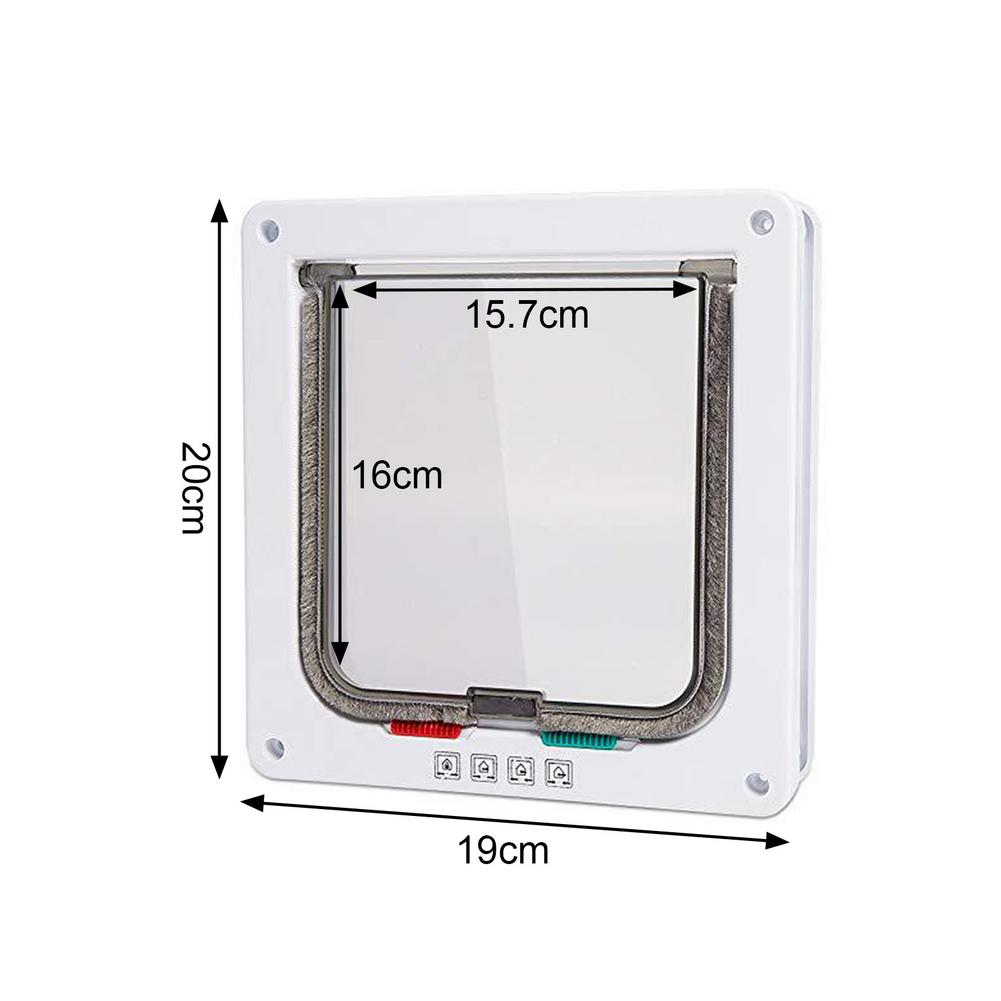 Cat Dog Door Sliding Controllable Lockable Pet Supplies Pet Flap Doors ABS Plastic Pet Gate Door Kit With 4 Way Security Lock