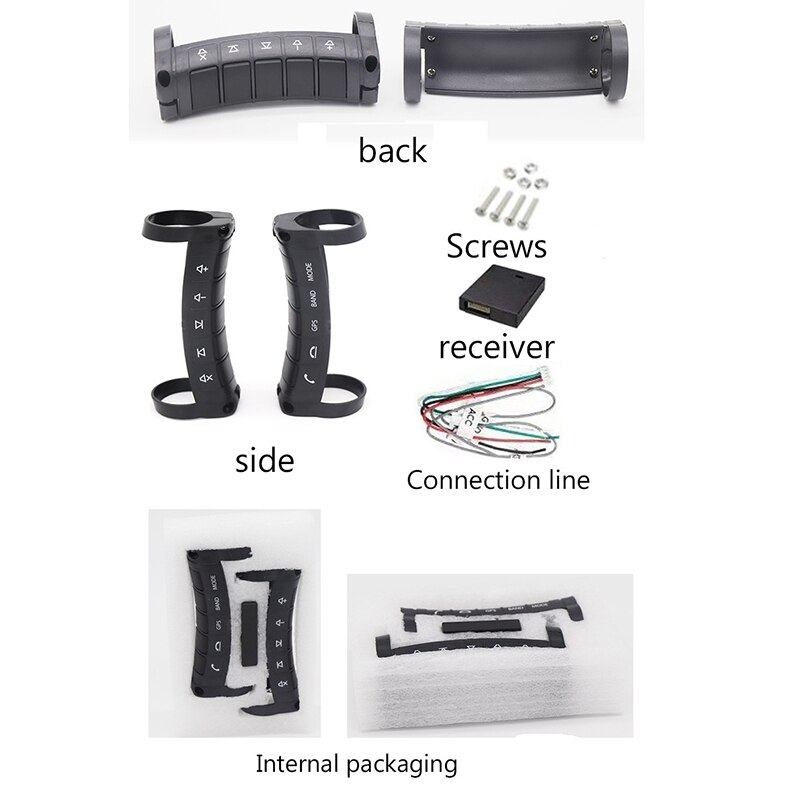 Universal Multi-Function Wireless Steering Wheel Controller Bluetooth DVD Navigation Buttons Controller LED Wireless