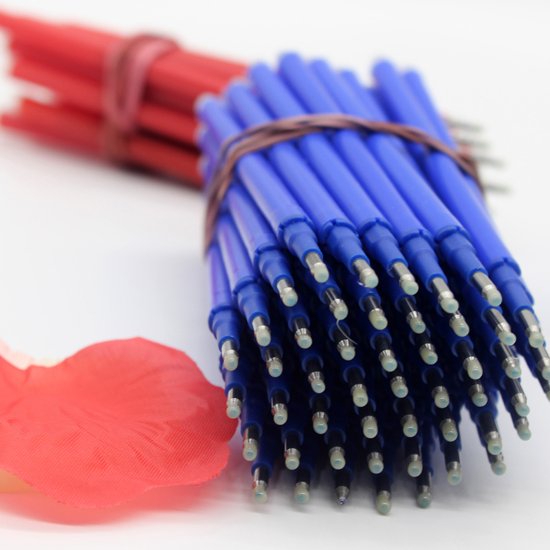 10pcs/lot 0.5mm Magic Erasable Pen Press Gel Pen Set Washable Handle Pen Refill Rod Blue/Black Ink School Writing Stationery