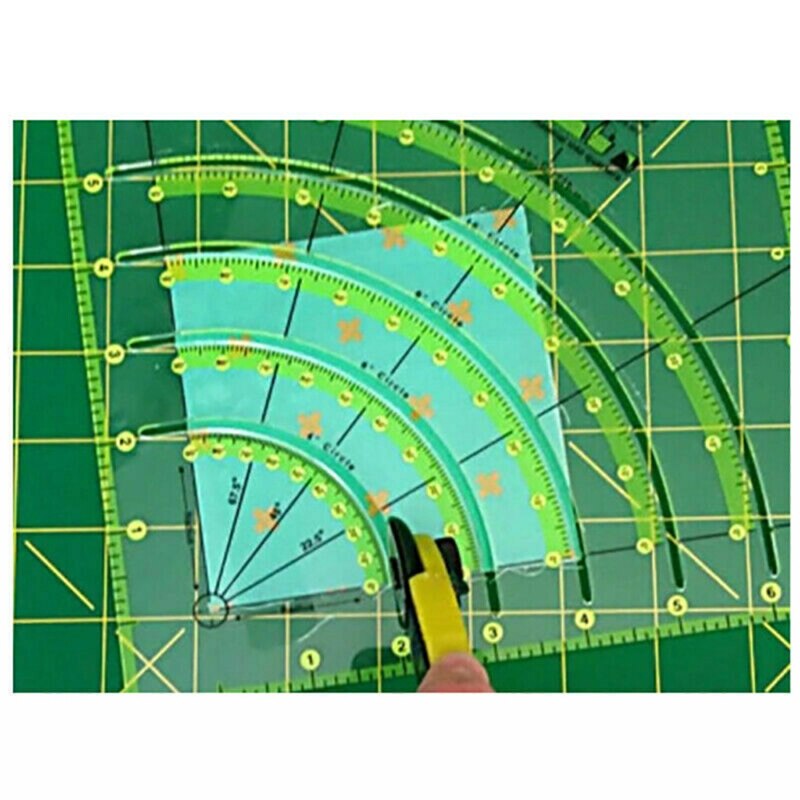 Règle de matelassage de tissu multifonctionnel, pour Patchwork, arc et éventails, règle de coupe de cercle de couette, bricolage, outils d'artisanat de couture