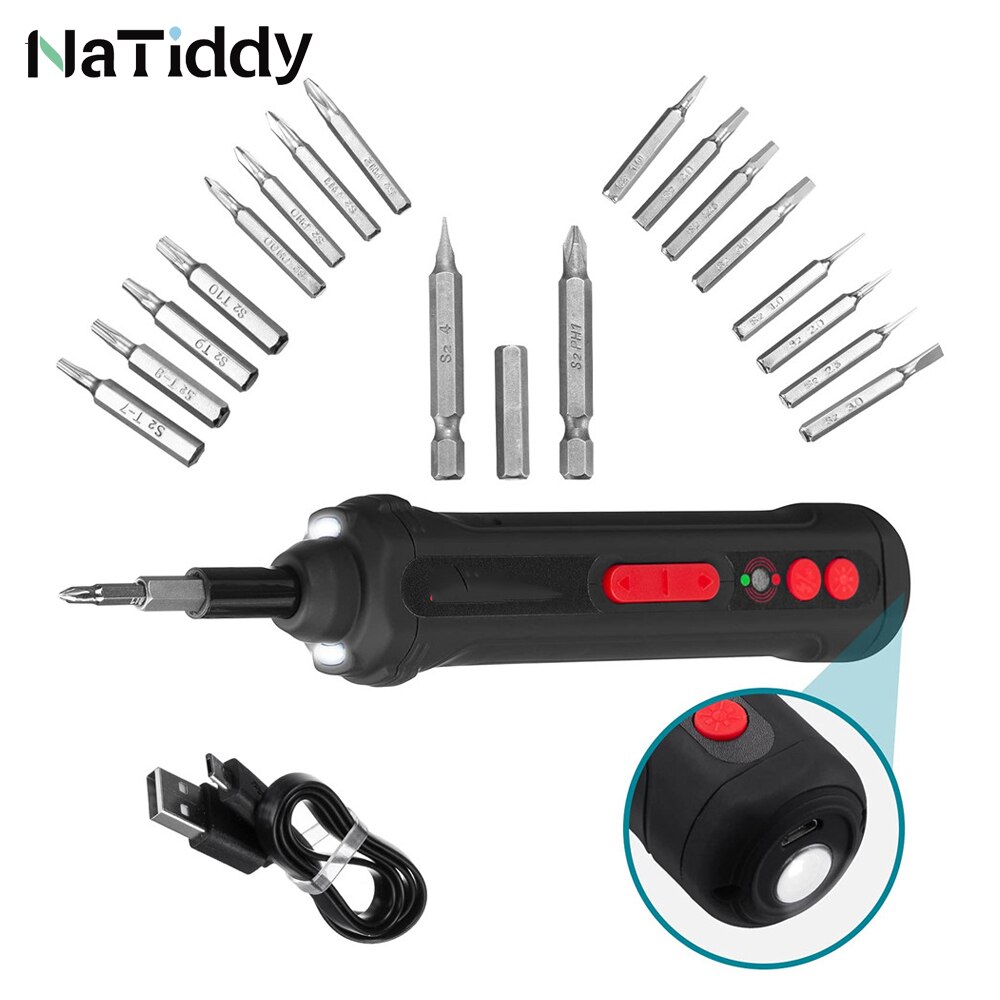 Electric Screwdrivers 19 In 1 Precision Cordless Rechargeable Screwdriver Drill Set with Dual LED Light Power Tools for Repair: Default Title
