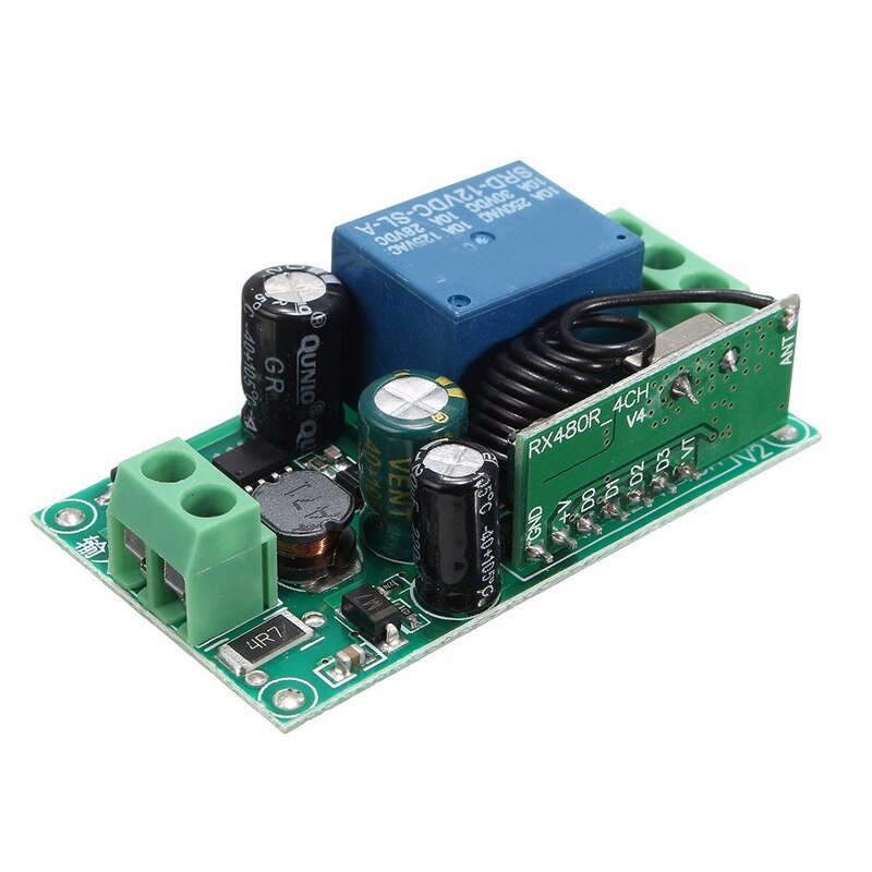Smart Home DC 12V 220V 10A 1 Ch Draadloze RF Afstandsbediening Ontvanger Relais Schakelaar 315/433 MHz Kanaal heterodyne Beste Prijs