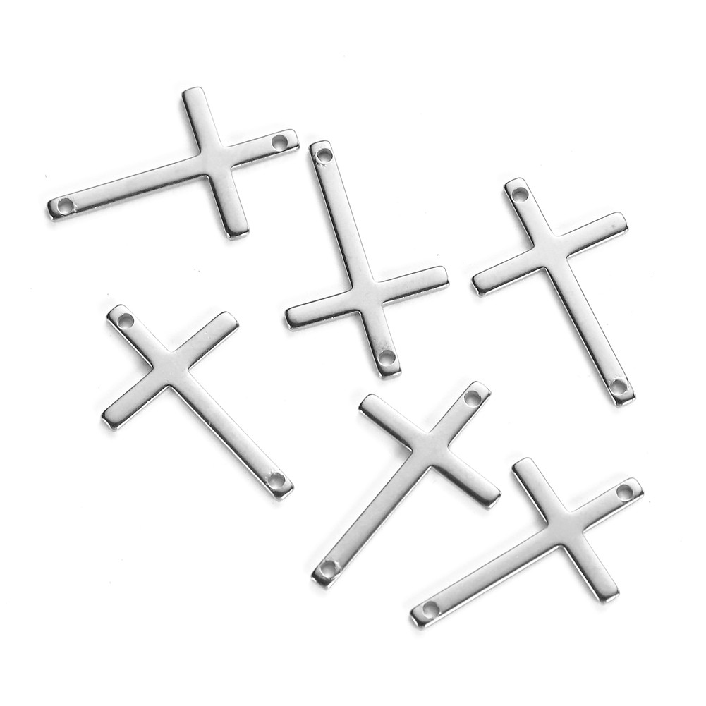 20 stks/partij Connector Cross Charms Hanger Christian Dubbele Gat Cross Charms Fit Armband Ketting Hangers Diy Sieraden Maken