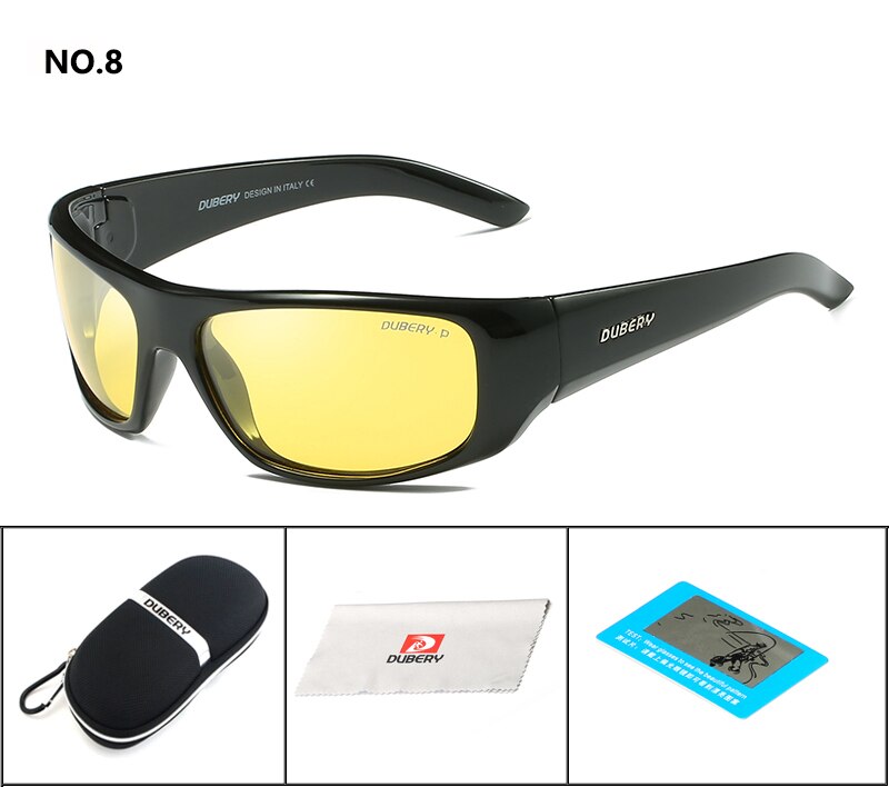 DUBERY Sport Sonnenbrille Polarisierte Für Männer Sonnenbrille Platz Fahren Persönlichkeit Farbe Spiegel Luxus Zipper Box: 08