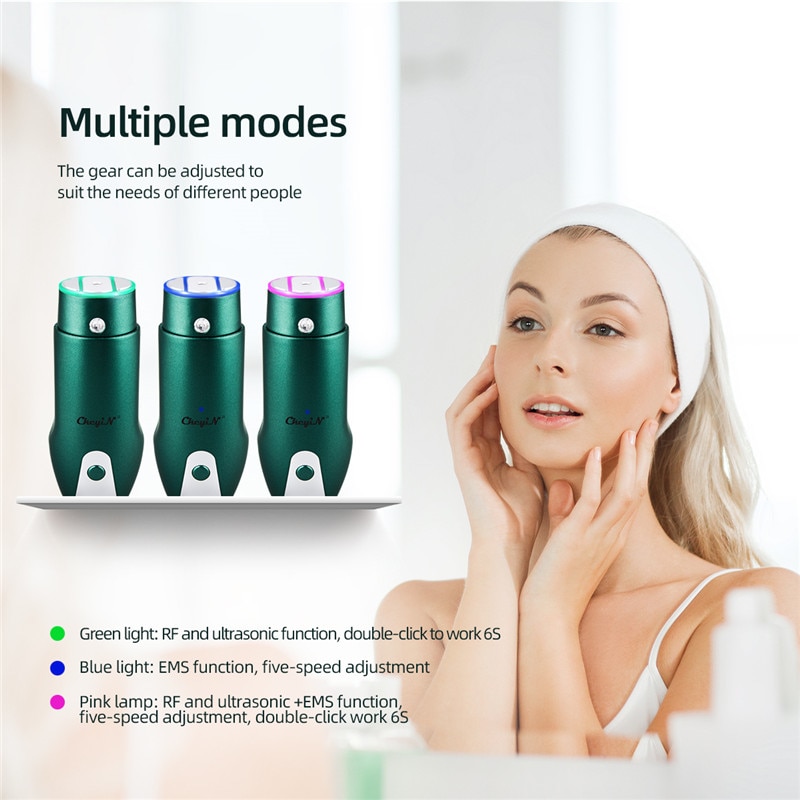 CkeyiN HiFu Ultrasonic EMS V-line Chin Skin Lifting Device Face Anti-Wrinkle Neck Galvanic Remover Photon Skin Rejuvenation