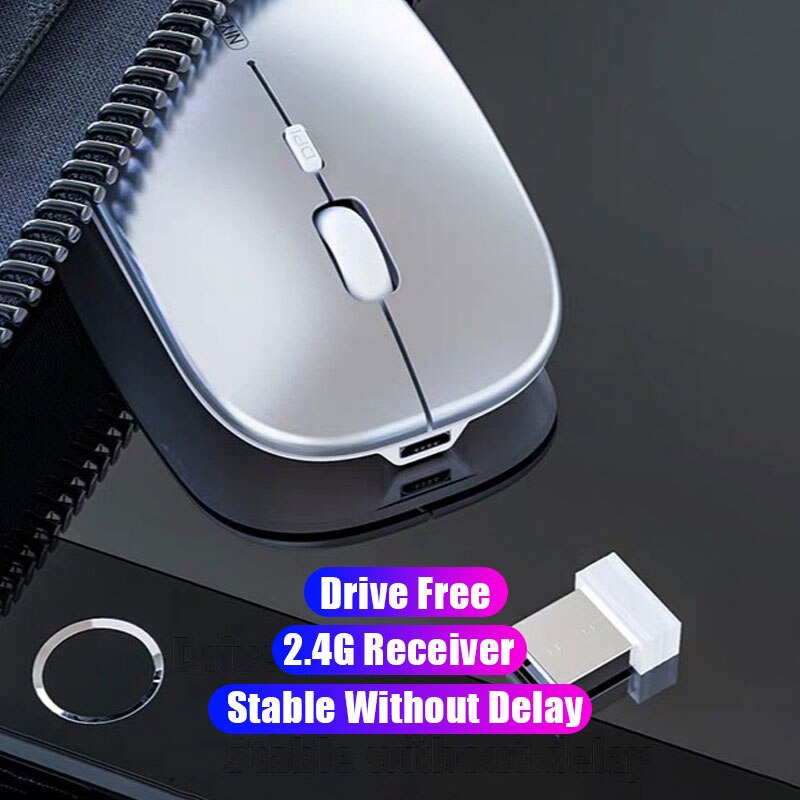 2.4G bezprzewodowa mysz komputerowa mysz Bluetooth Silent PC ergonomiczna Mause ładowalna mysz optyczne USB myszy do biura Laptop PC
