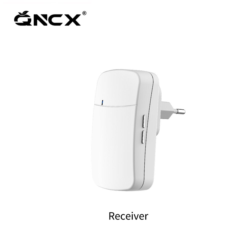 Qncx trådlös dörrklocka självdrivande ringklocka dörrklockor utan batteri knapp hem välkommen utomhus ding dong maskin us/eu: Gråbrun