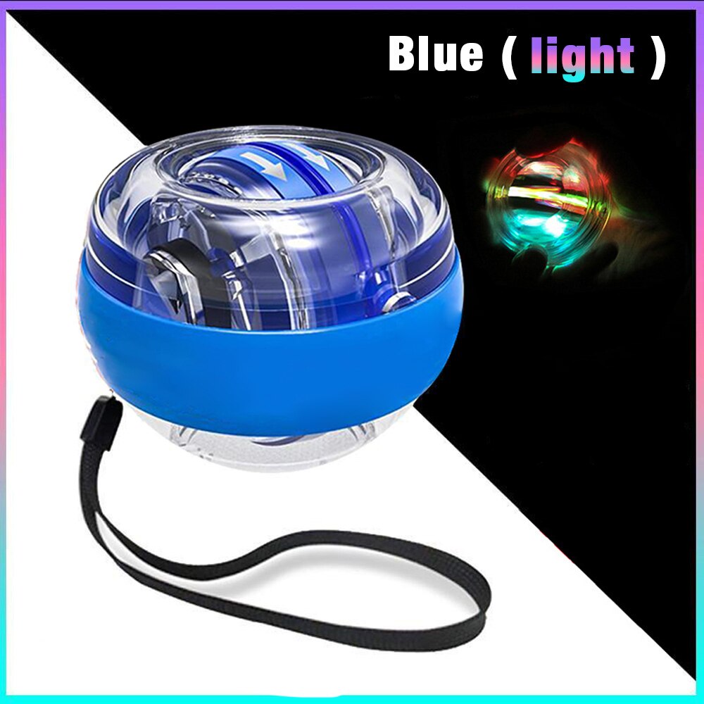 Auto-Start Spinner giroscópico muñeca poder bola Metal con luz LED brazo dedos muñeca músculo fortalecedor pelota de mano: Dorado
