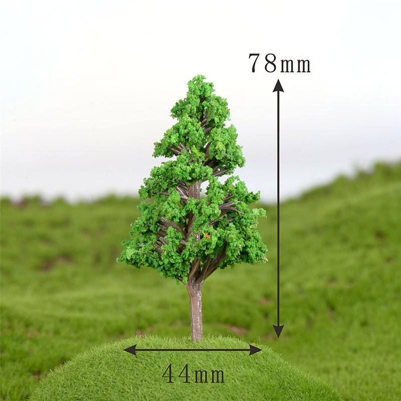 Kunstmatige Mini Boom Planten Miniatuur Tuin Landschapsarchitectuur Decor Simulatie Plastic Boom Huis Model Grote Maat 78x44mm