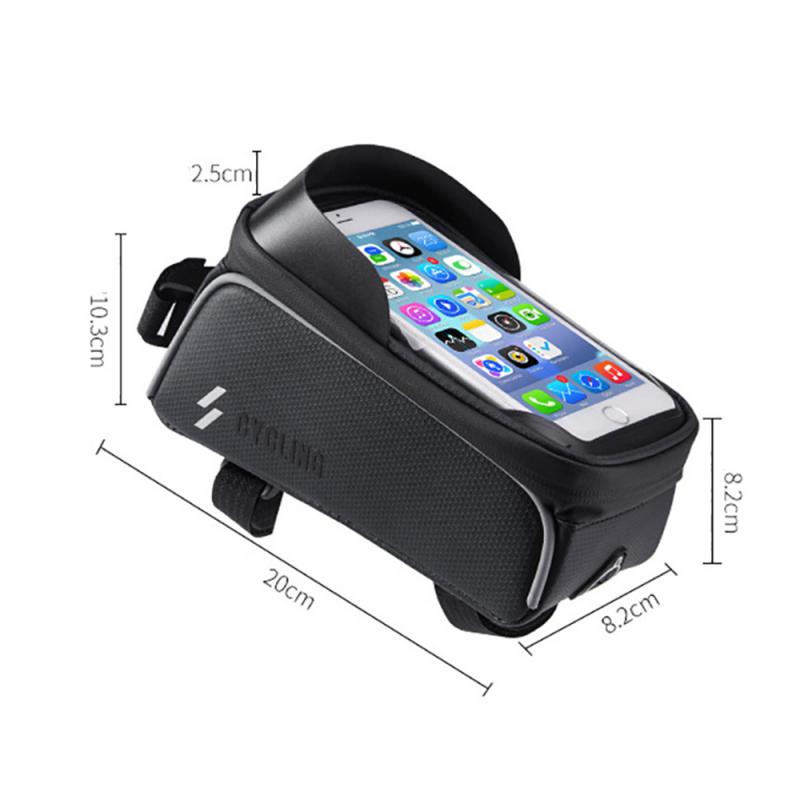 Bicycle Touch Screen Waterproof Mobile Phone Bag Bicycle Bag Waterproof Mtb Front Bag 6.0inch Mobile Phone Top Tube Bag