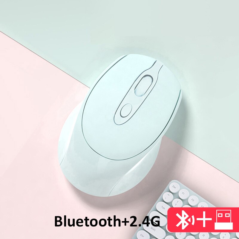 Trådløs mus genopladelig bluetooth mus støjfri mus wifi mus usb mus ergonomisk mus til pc desktop laptop tilbehør: Bluetooth blå