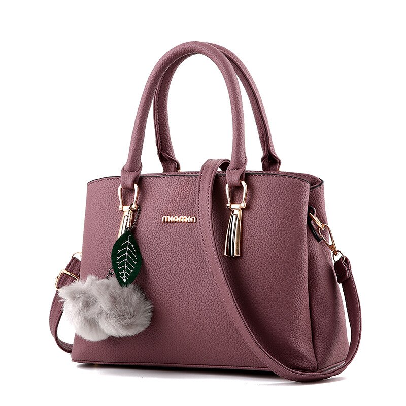 Style Cool fille en relief en cuir épaule main femmes sac Style décontracté atmosphérique femmes sac sacs: Plum