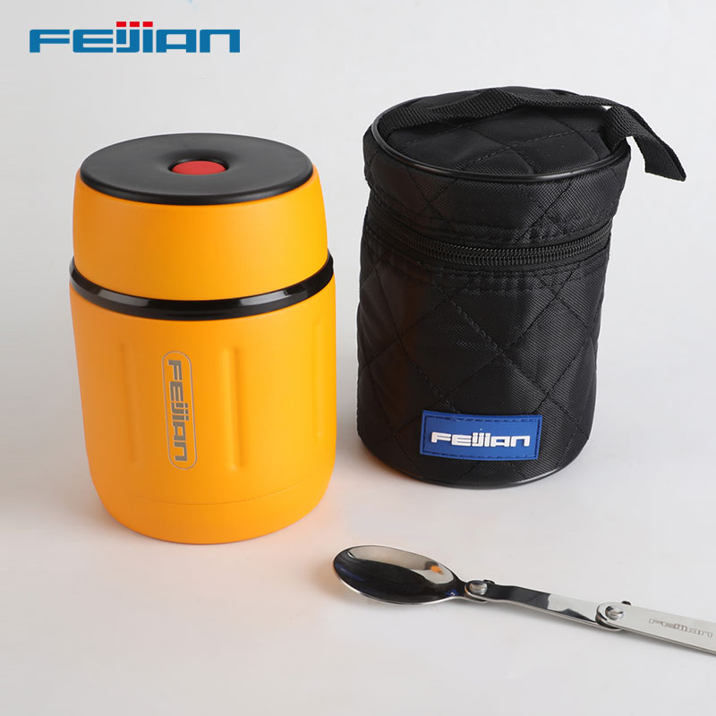 FEIJIAN – boîte à déjeuner, Thermos alimentaire 18/10 en acier inoxydable, conteneurs de soupe alimentaires portables adaptés à la maison et au voyage, gobelet de 500ML