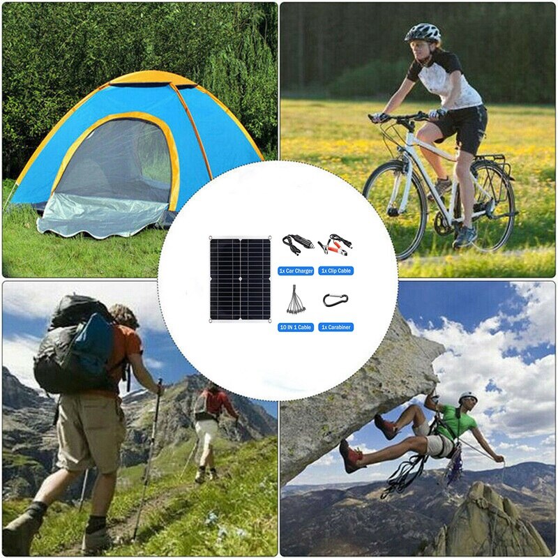 25W Solar Panel 12V Trickle Charge Battery Charger Maintainer Marine RV Car T-IT