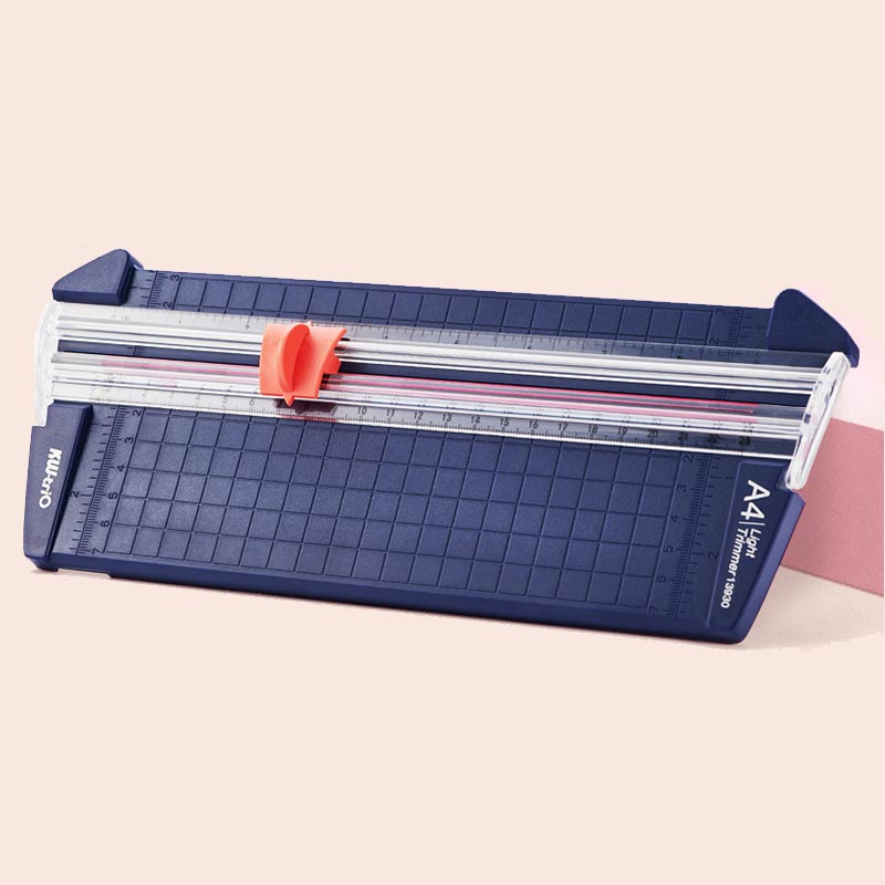 A4 Paper Cutter Portable Rotary Paper Trimmer DIY Scrapbooking For Photo Paper Cutting Mat Machine Paper Craft Office Supplies: Blue